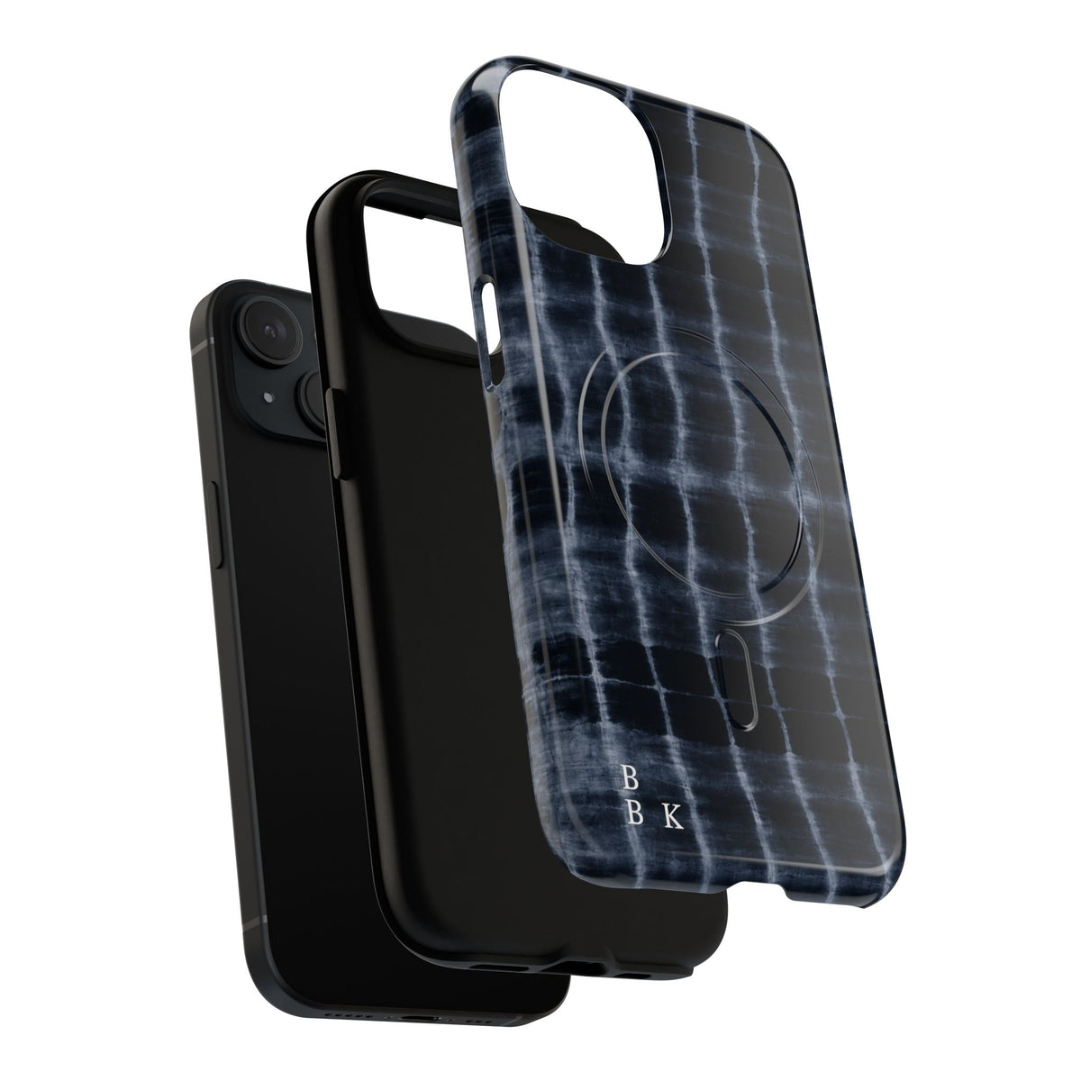Magnetic Phone Case — Black Tie-Dye Tough Protective Cover with MagSafe