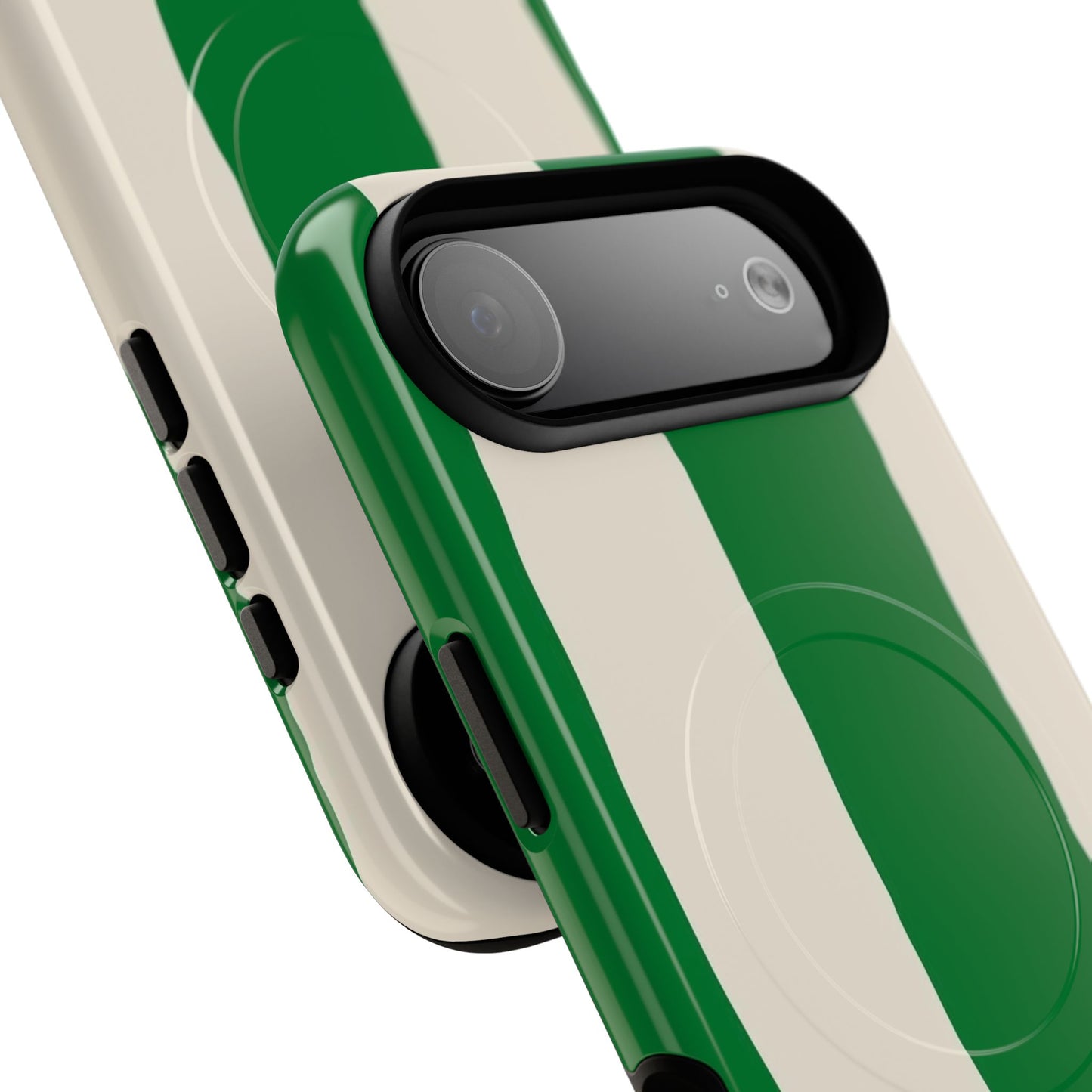 Green Stripe Tough Magnetic Phone Case — Custom Monogram BBK