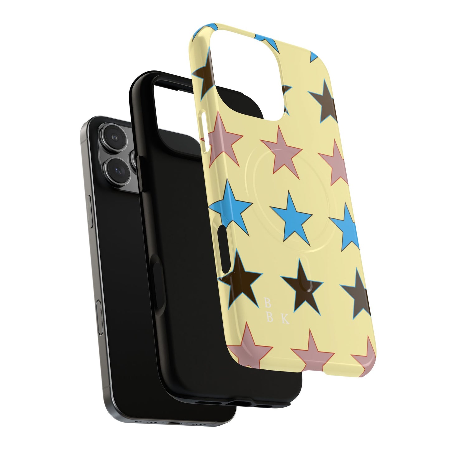 Star Pattern Tough Magnetic Phone Case — Colorful Retro Stars Protective Cover