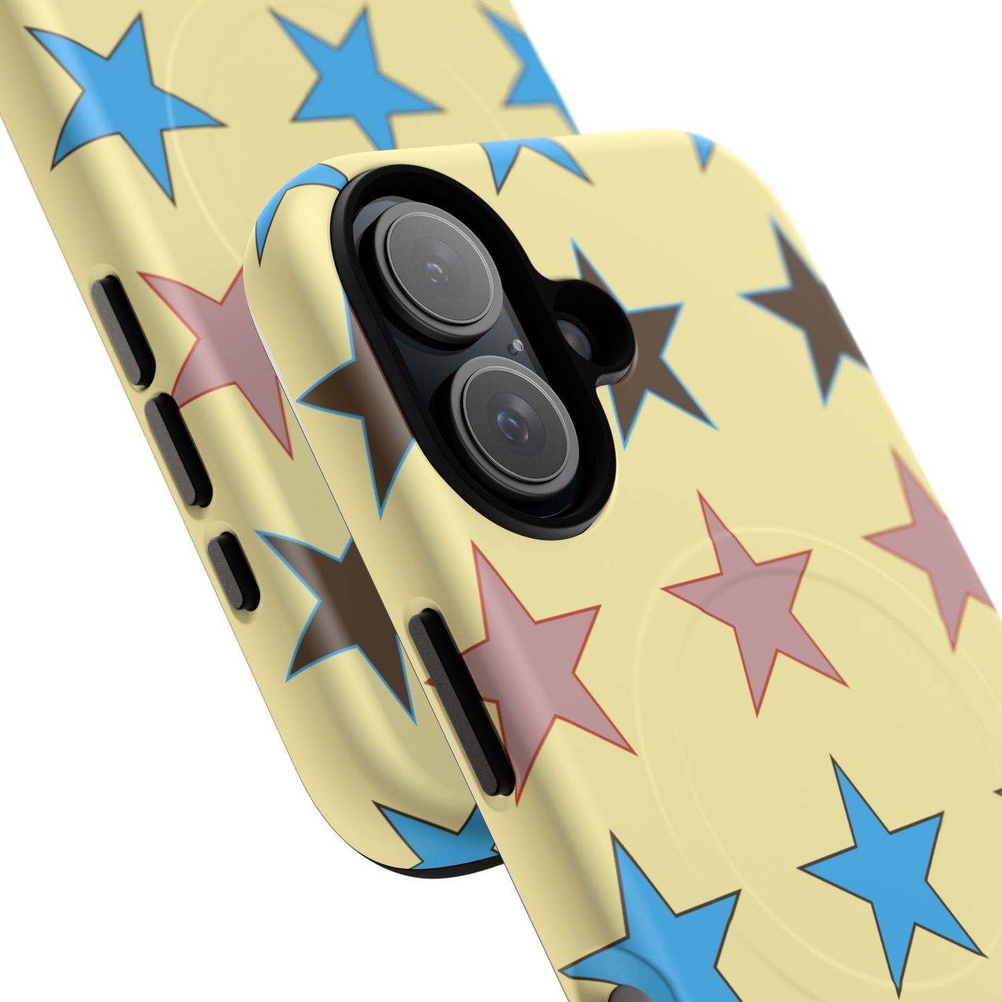 Star Pattern Tough Magnetic Phone Case — Colorful Retro Stars Protective Cover