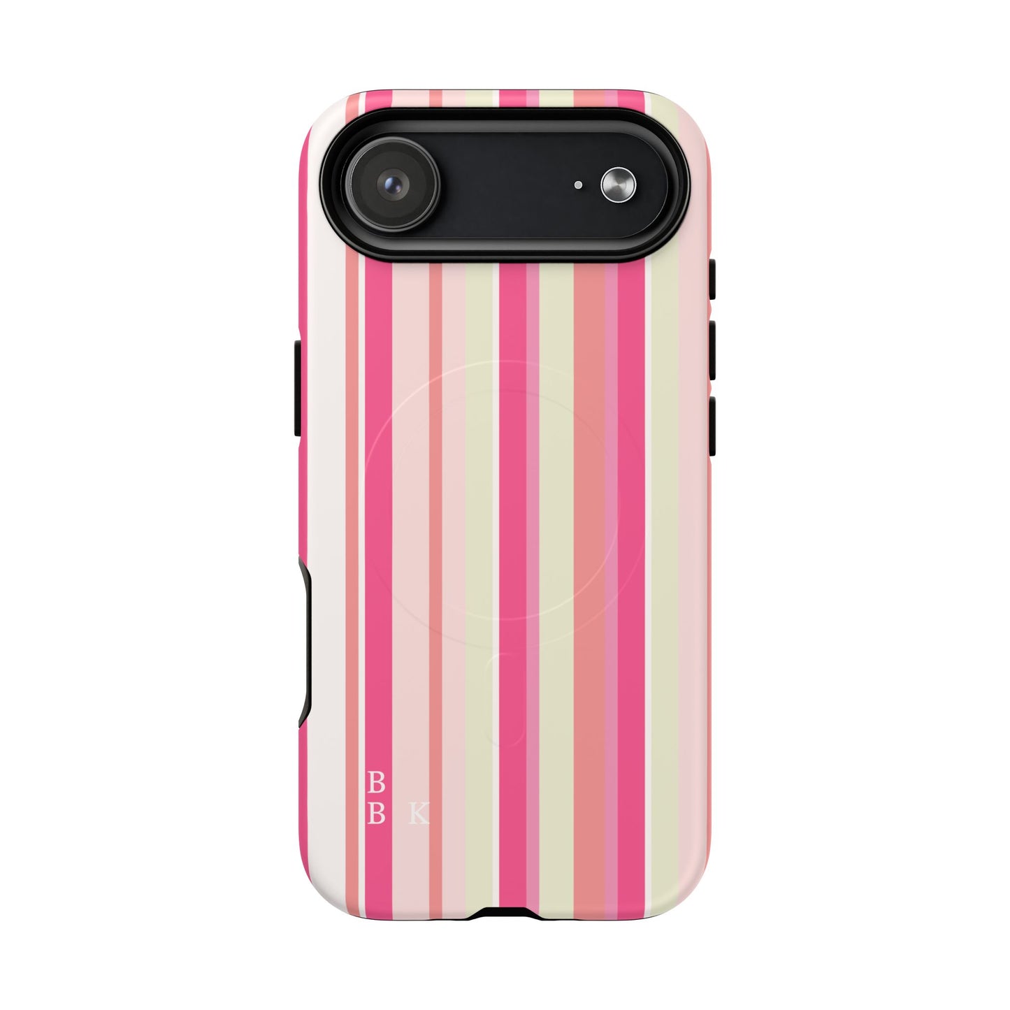 Magnetic Tough Case — Pink Striped Phone Cover (MagSafe Compatible)