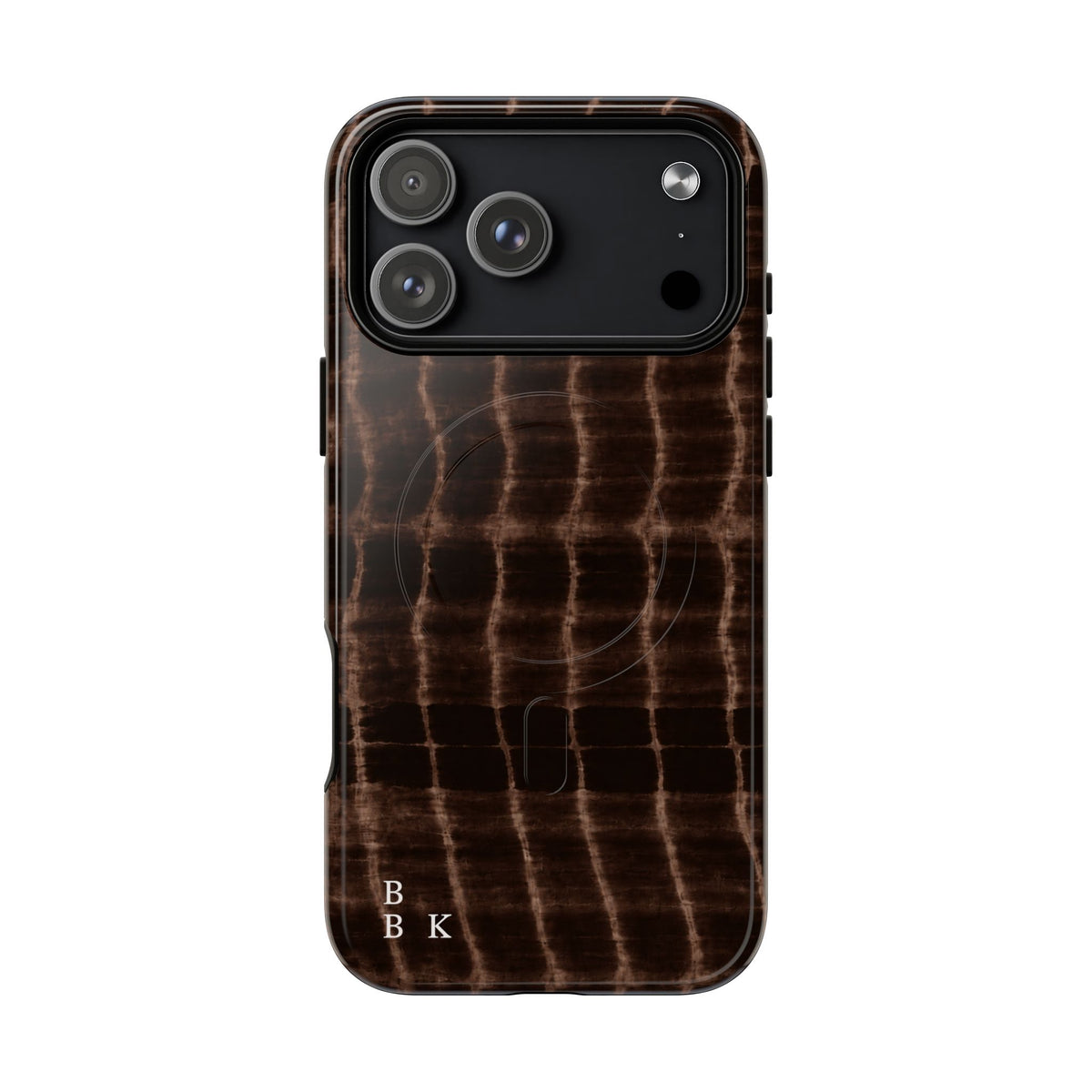 MagSafe Phone Case — Brown Croc Pattern Tough Magnetic Case