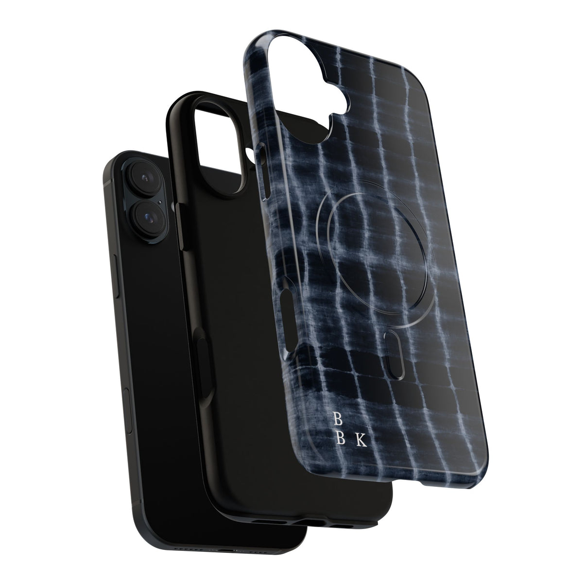 Magnetic Phone Case — Black Tie-Dye Tough Protective Cover with MagSafe