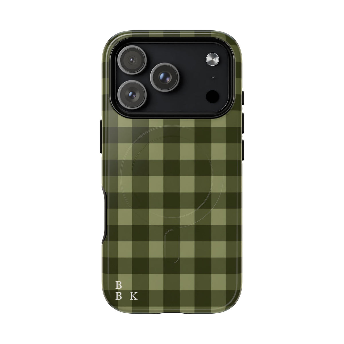 Green Buffalo Plaid Magnetic Phone Case — Tough Protective MagSafe-Compatible Case