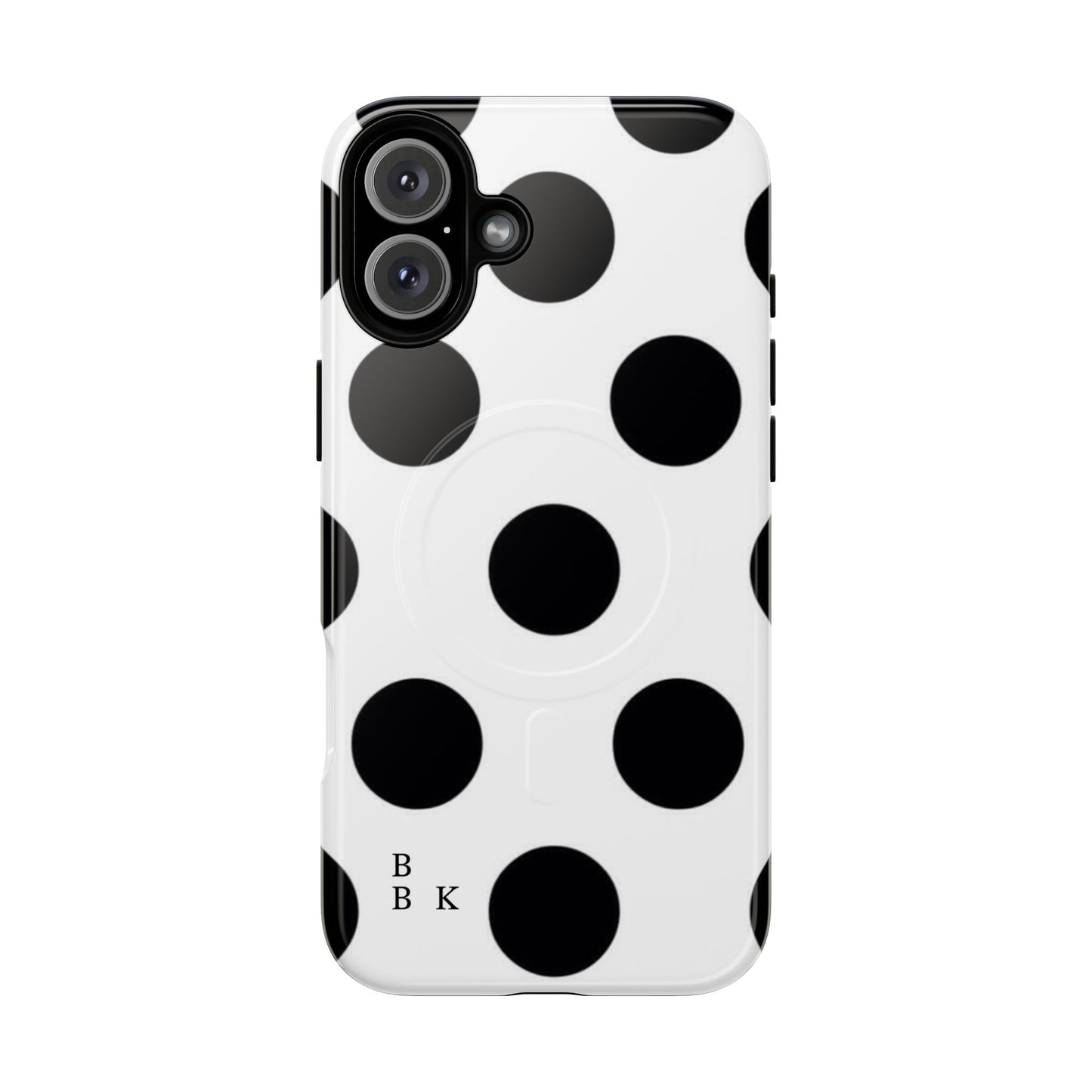 Polka Dot Magnetic Phone Case — Black & White Retro Dot Tough Case