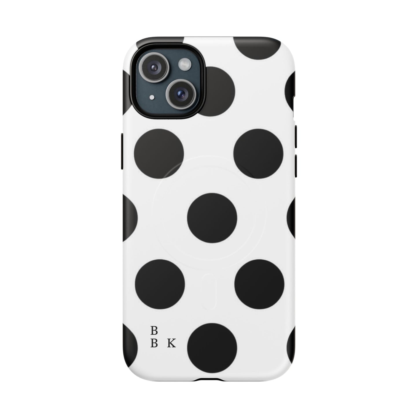 Polka Dot Magnetic Phone Case — Black & White Retro Dot Tough Case