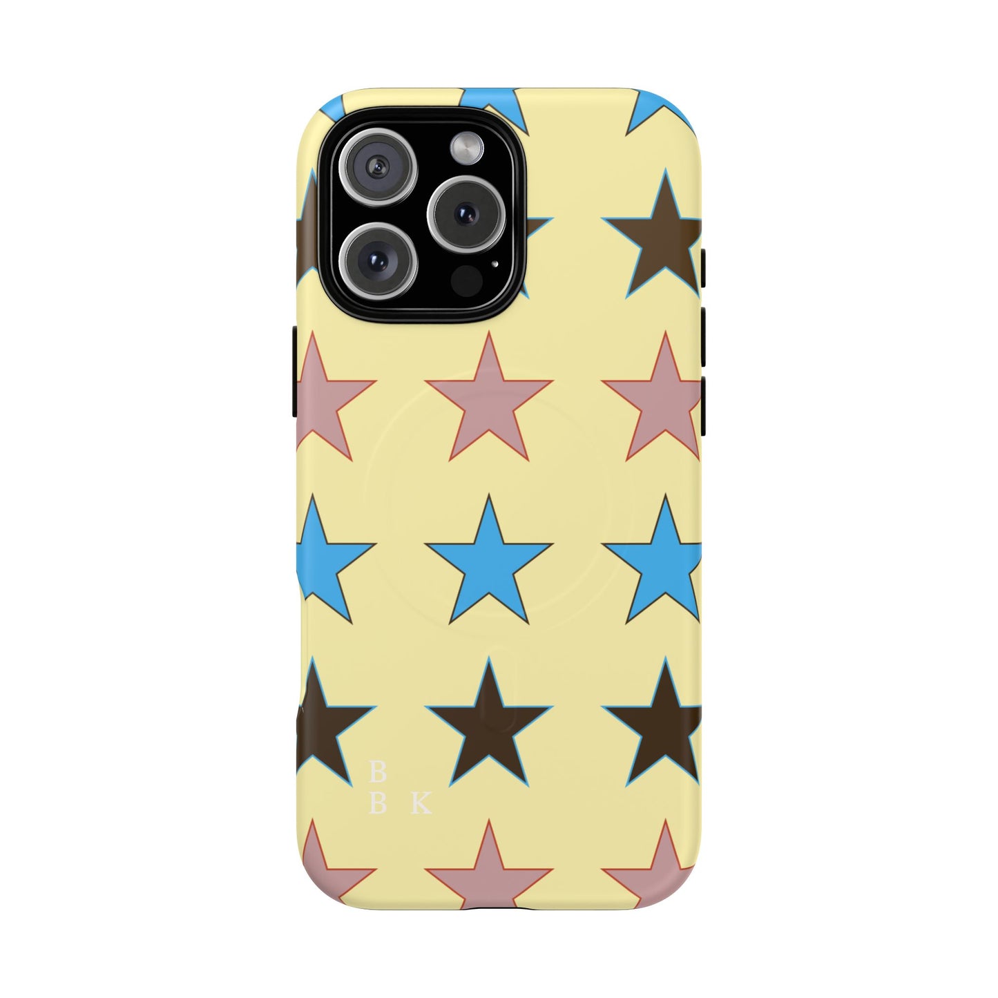 Star Pattern Tough Magnetic Phone Case — Colorful Retro Stars Protective Cover