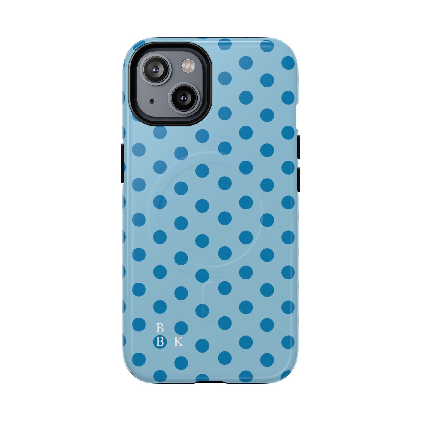 Blue Polka Dot Magnetic Phone Case — Tough Protective iPhone Cover