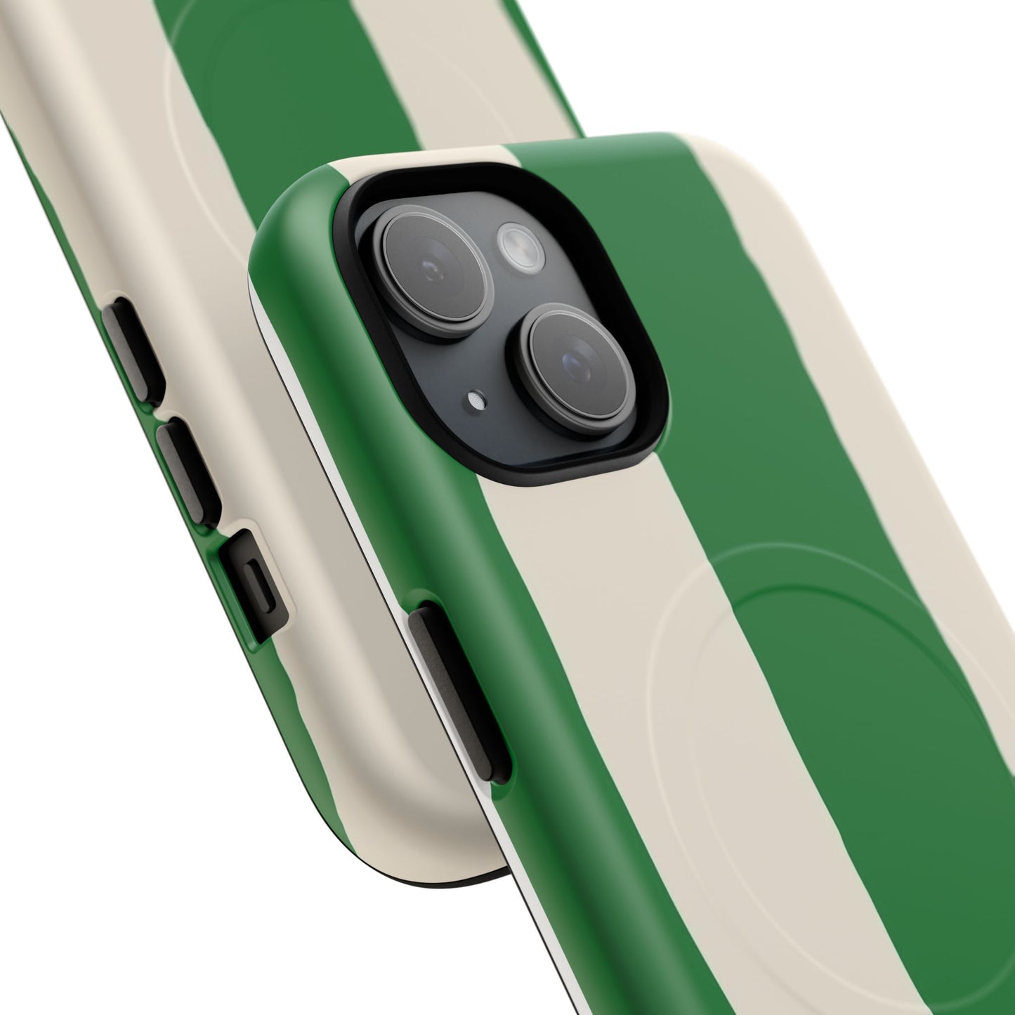 Green Stripe Tough Magnetic Phone Case — Custom Monogram BBK