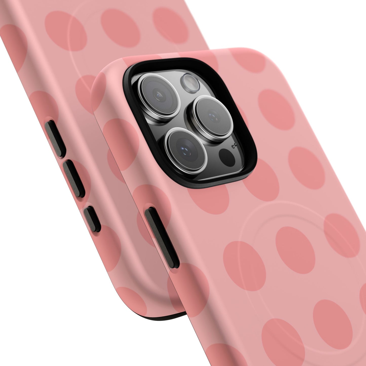 Magnetic Phone Case — Pink Polka Dot Tough Protective Cover