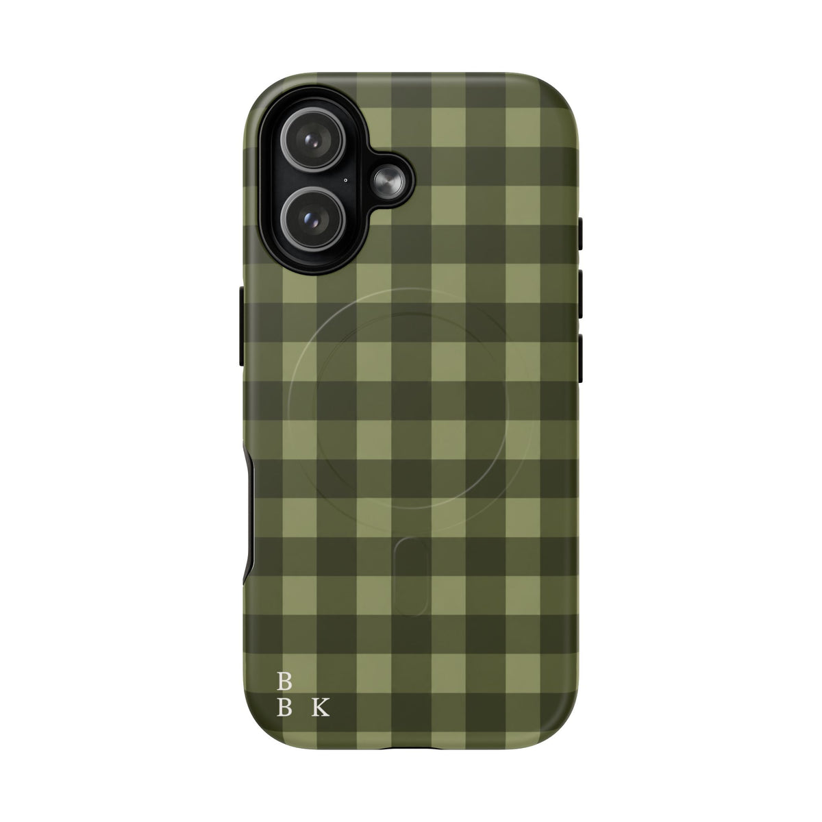 Green Buffalo Plaid Magnetic Phone Case — Tough Protective MagSafe-Compatible Case
