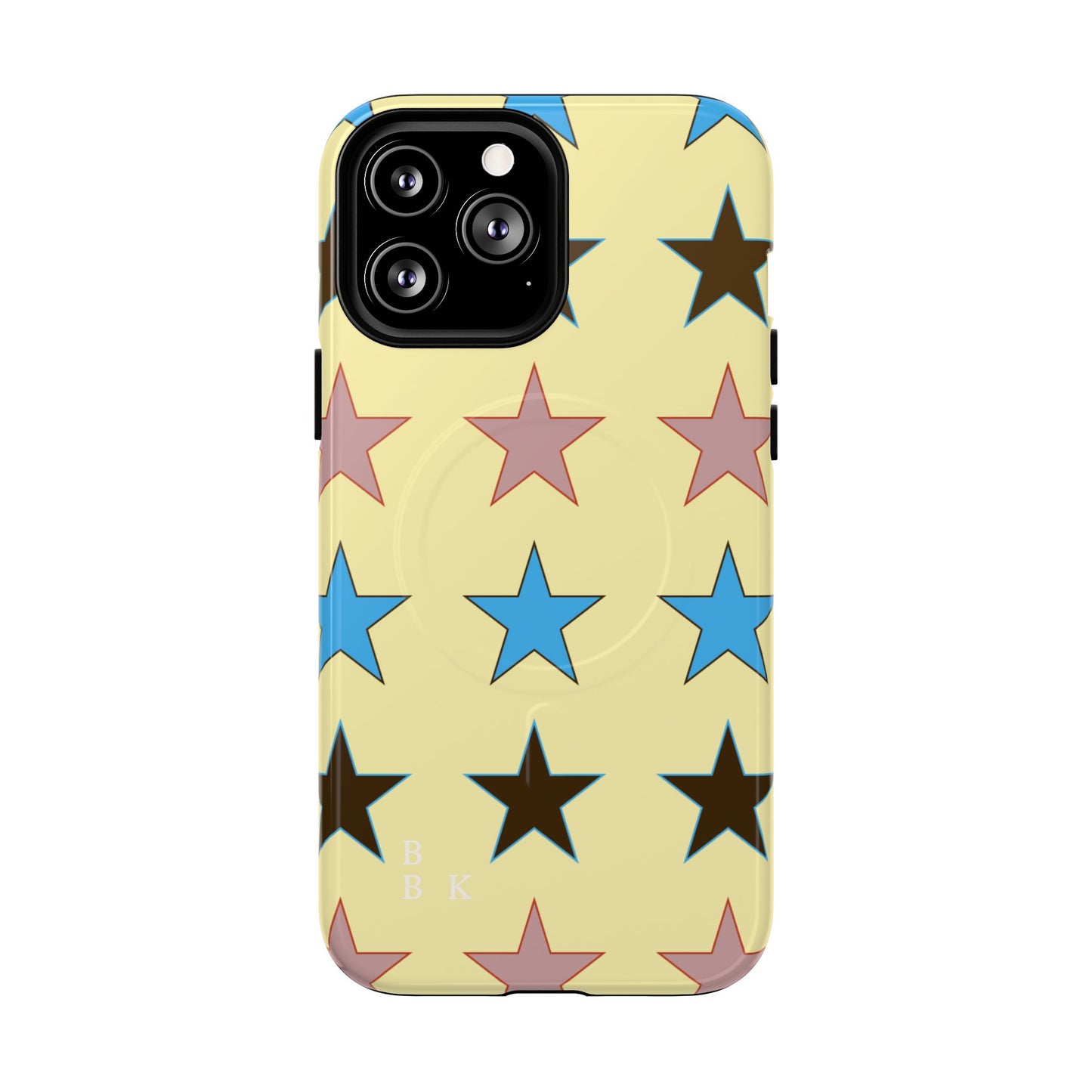 Star Pattern Tough Magnetic Phone Case — Colorful Retro Stars Protective Cover