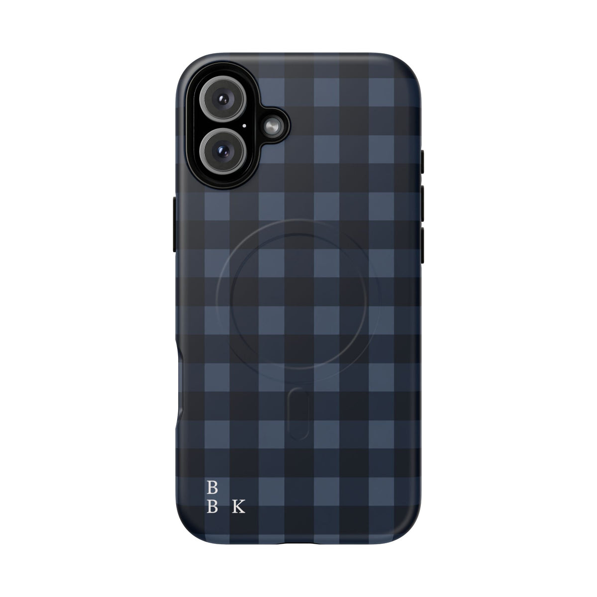 Plaid Magnetic Phone Case — Navy Buffalo Check Tough MagSafe-Compatible Case