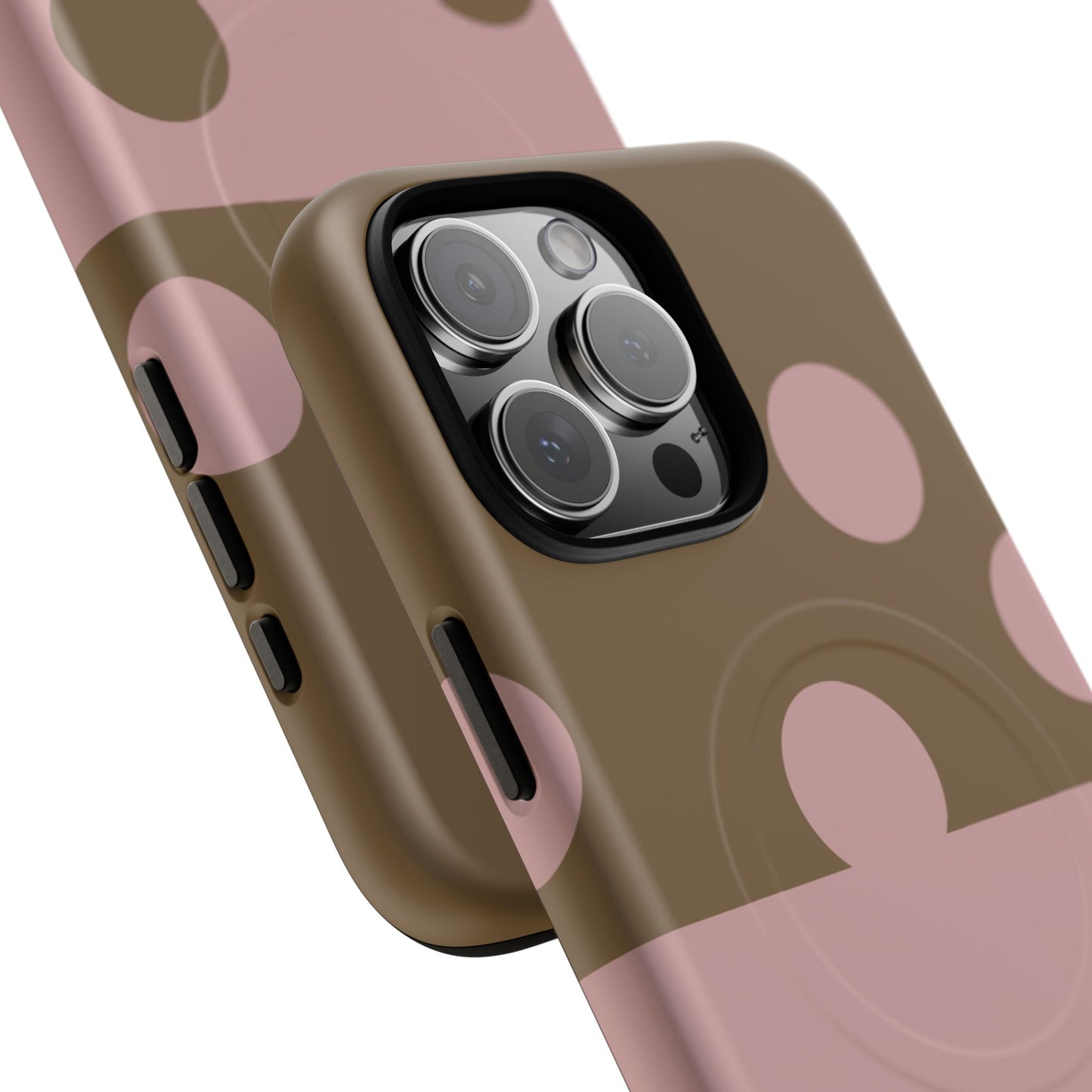 Pink + Yellow Polka Dot Magnetic Tough Case — Protective Magnetic Phone Case with 'BBK' Accent