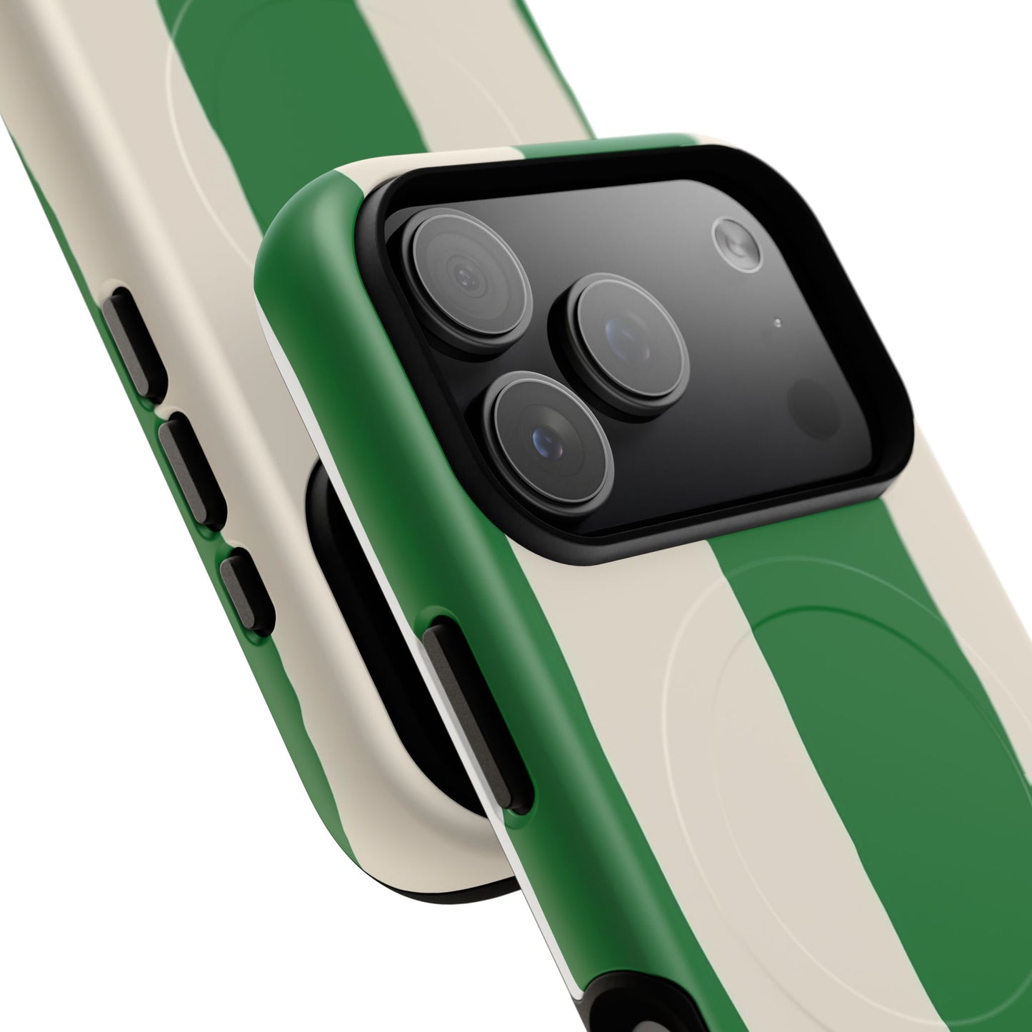 Green Stripe Tough Magnetic Phone Case — Custom Monogram BBK