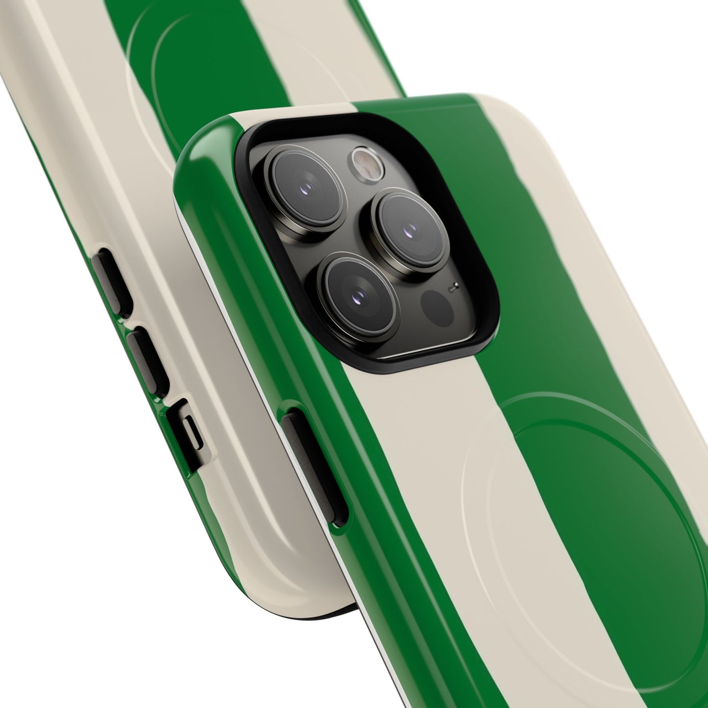 Green Stripe Tough Magnetic Phone Case — Custom Monogram BBK