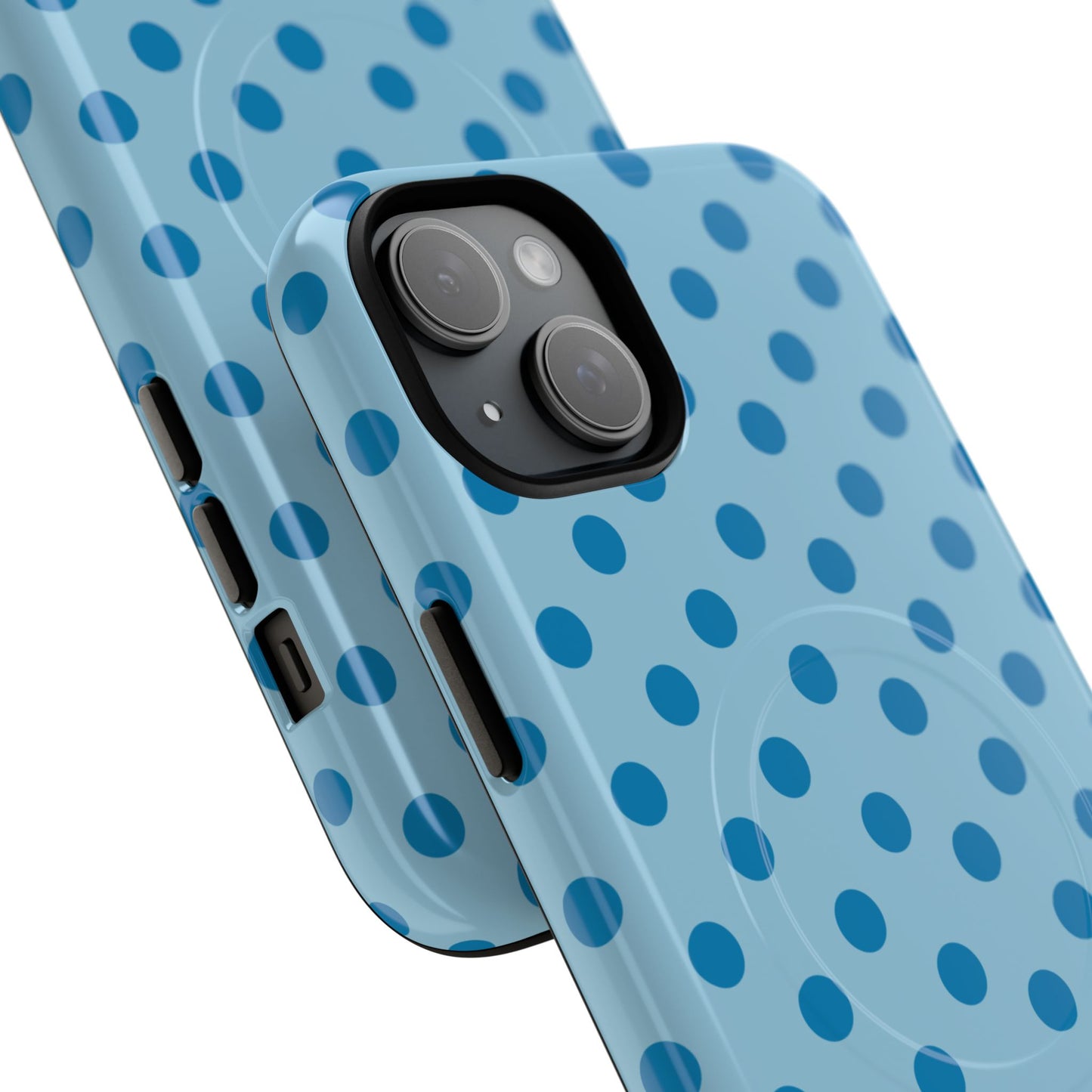 Blue Polka Dot Magnetic Phone Case — Tough Protective iPhone Cover
