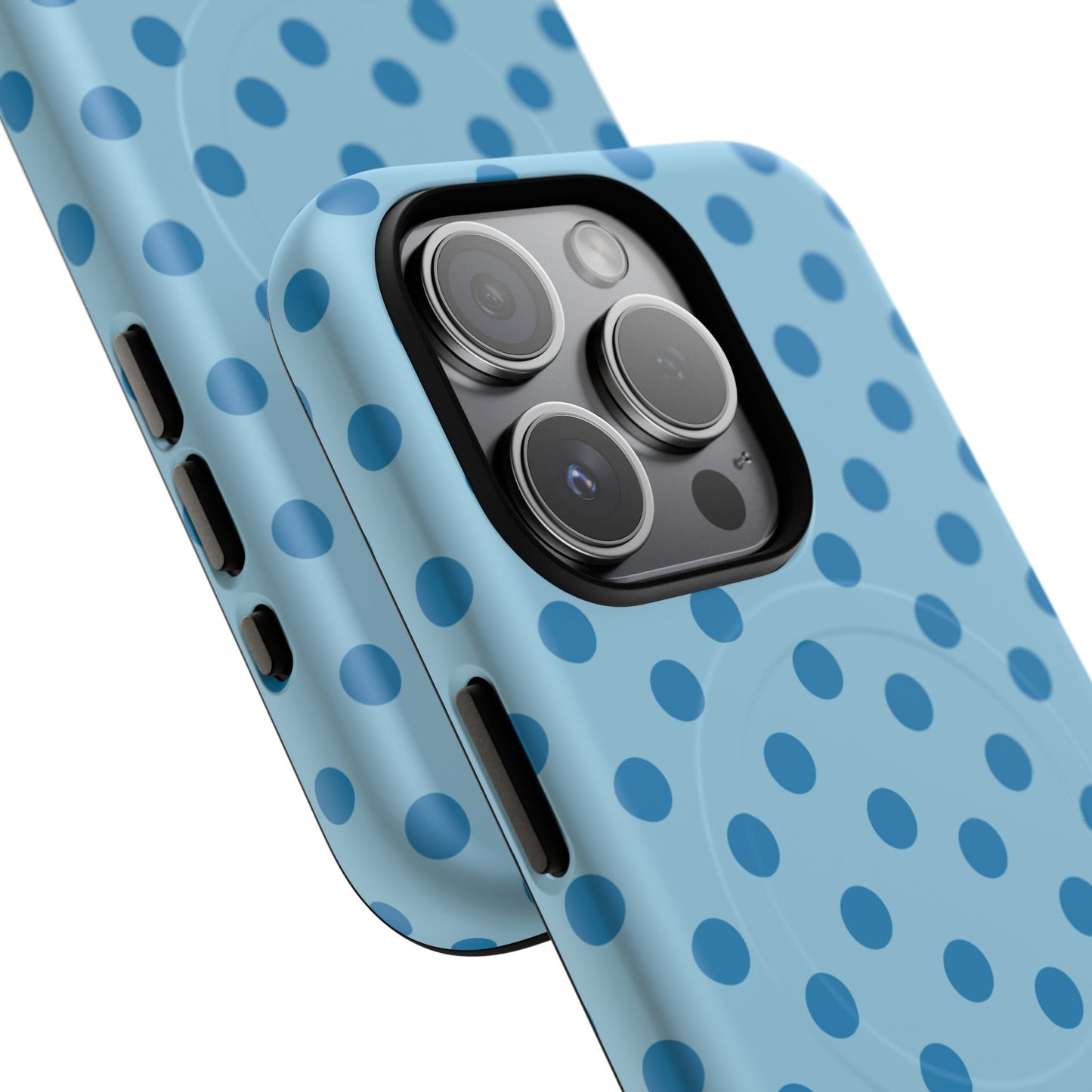 Blue Polka Dot Magnetic Phone Case — Tough Protective iPhone Cover