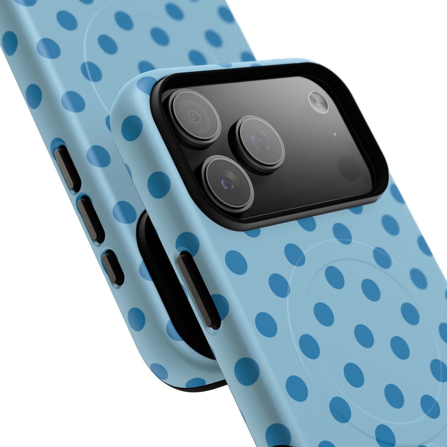 Blue Polka Dot Magnetic Phone Case — Tough Protective iPhone Cover