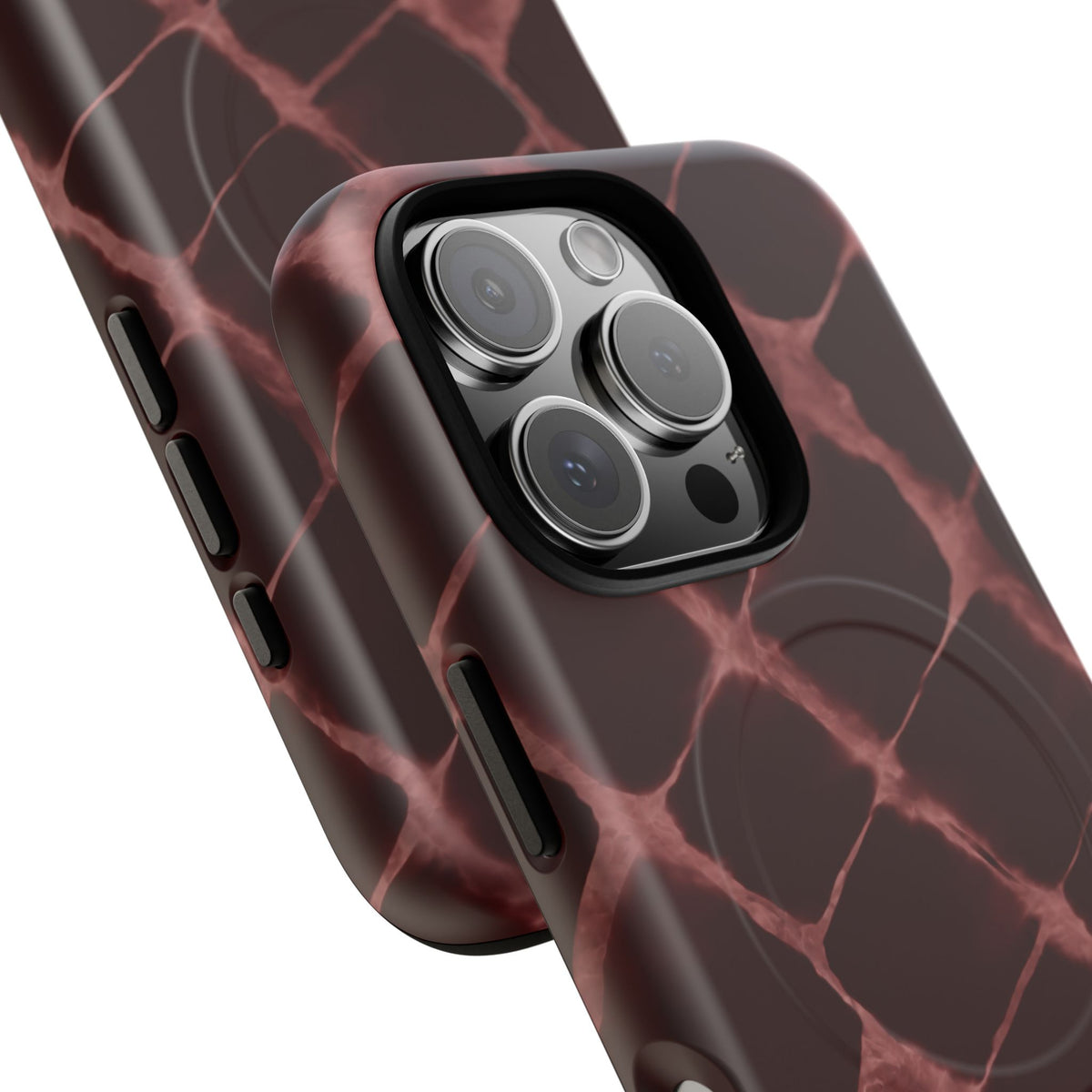 Magnetic Phone Case — Burgundy Marble Tough Protective Cover
