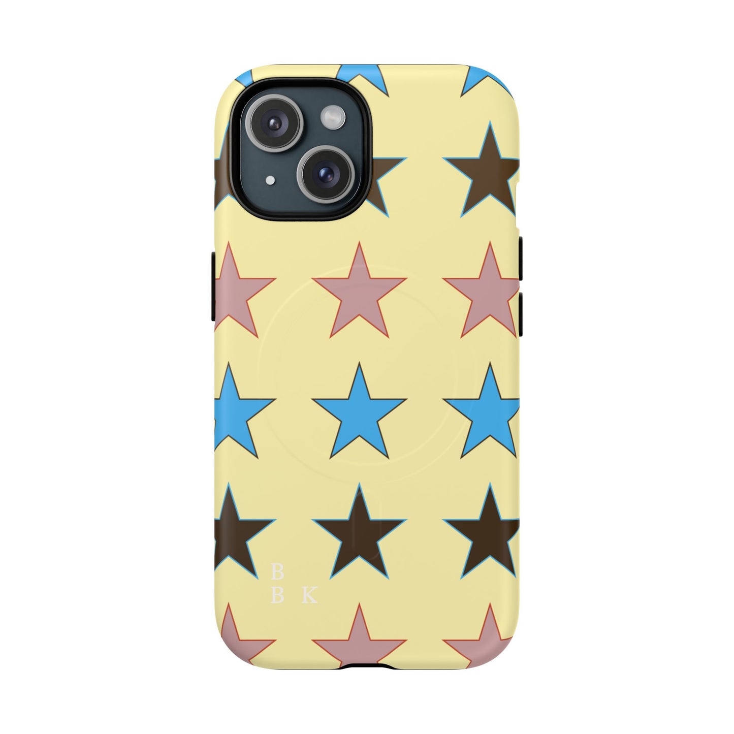 Star Pattern Tough Magnetic Phone Case — Colorful Retro Stars Protective Cover