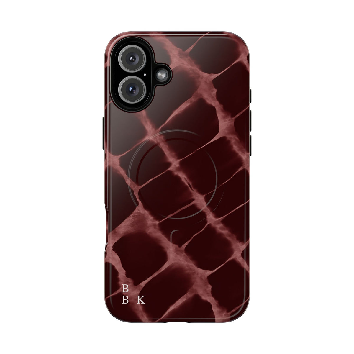 Magnetic Phone Case — Burgundy Marble Tough Protective Cover