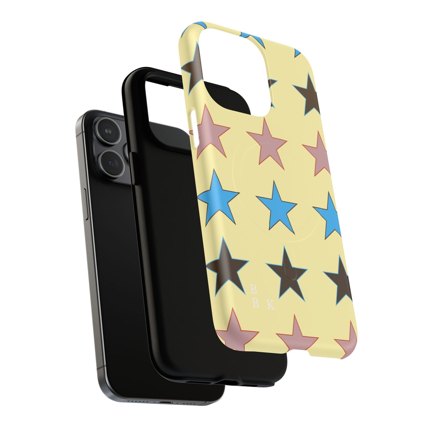 Star Pattern Tough Magnetic Phone Case — Colorful Retro Stars Protective Cover
