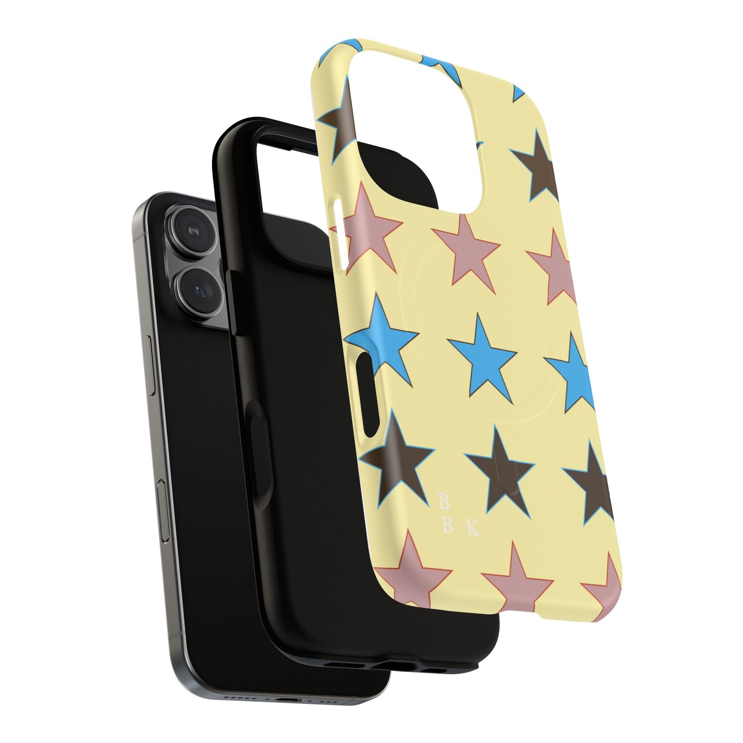 Star Pattern Tough Magnetic Phone Case — Colorful Retro Stars Protective Cover
