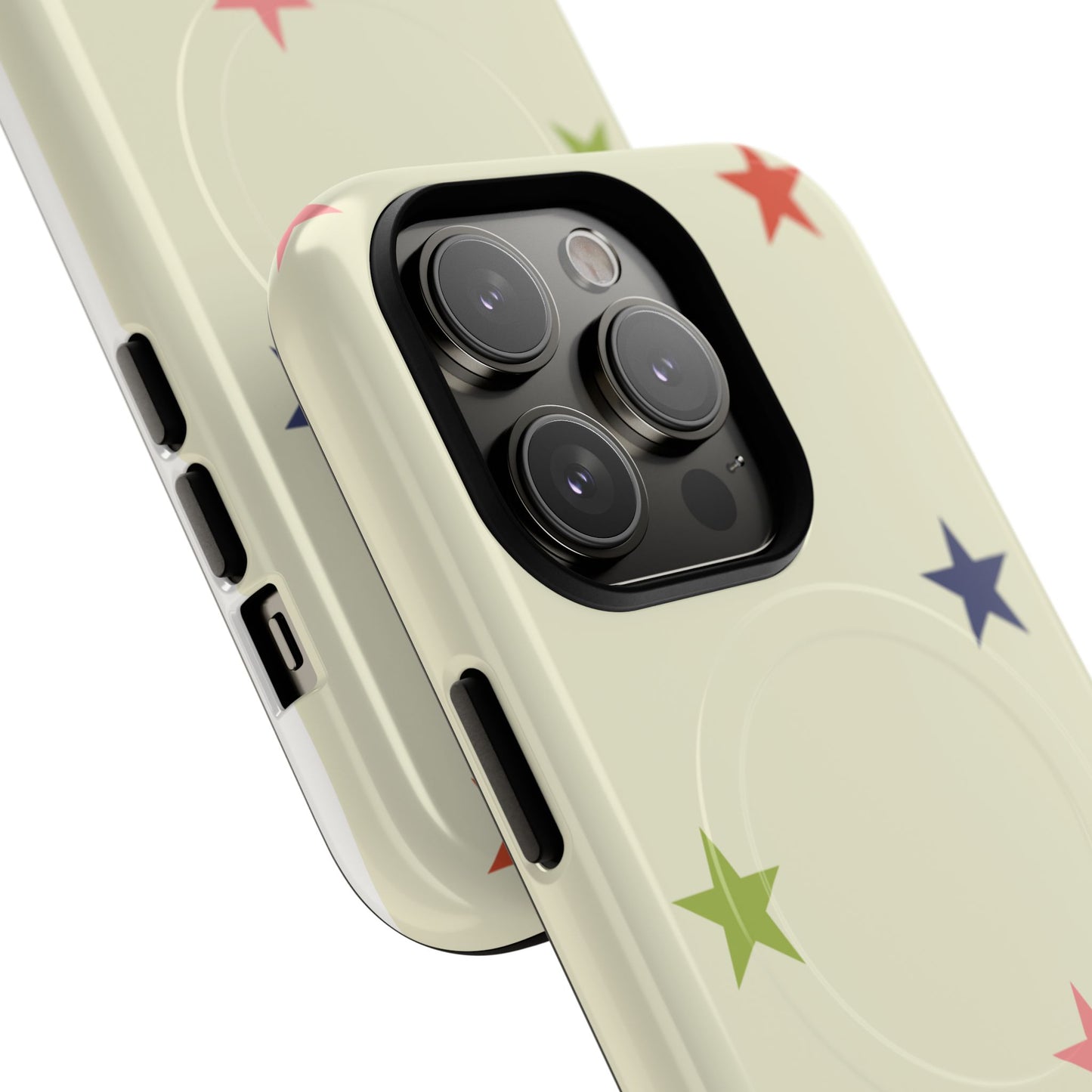 Magnetic Tough Phone Case — Colorful Star Pattern Protective iPhone Cover