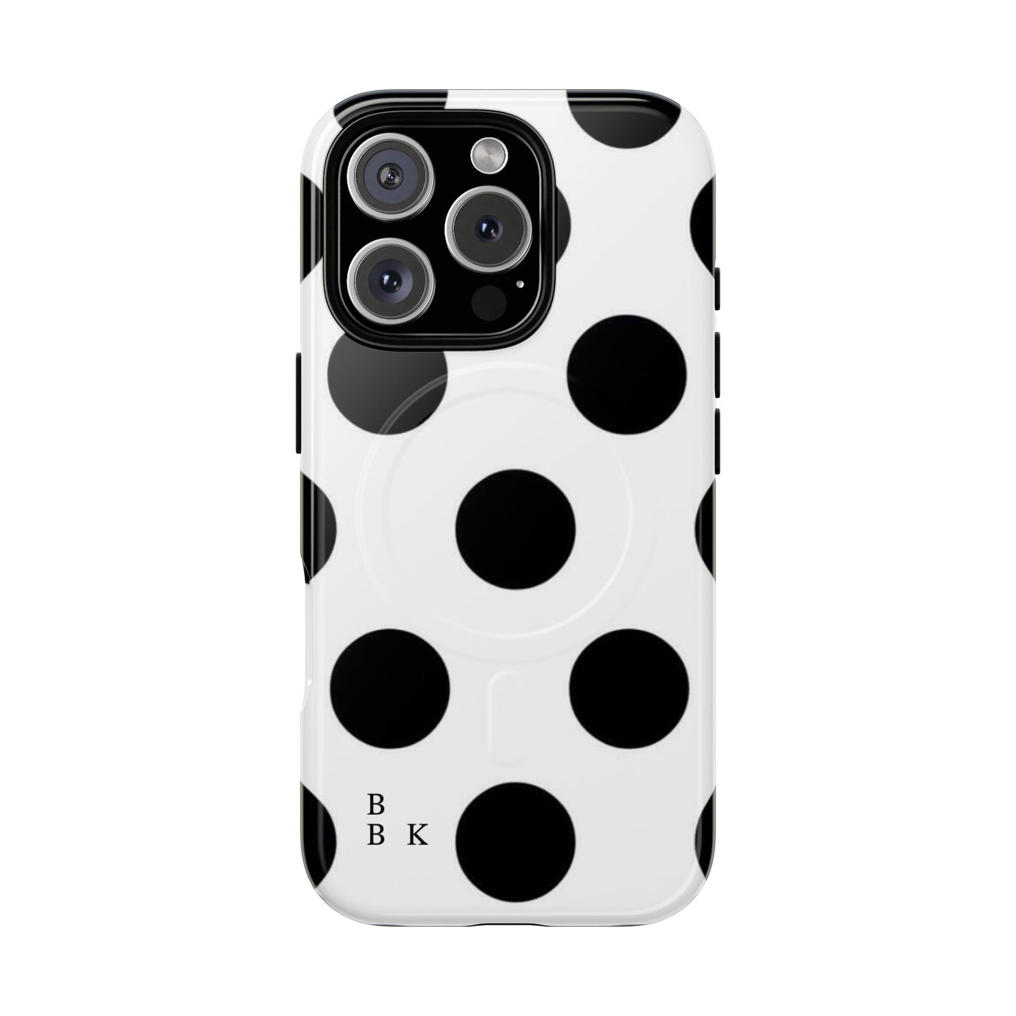 Polka Dot Magnetic Phone Case — Black & White Retro Dot Tough Case