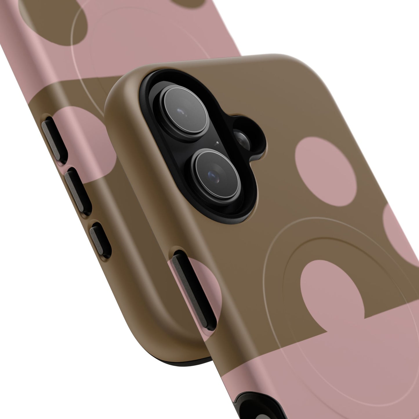 Pink + Yellow Polka Dot Magnetic Tough Case — Protective Magnetic Phone Case with 'BBK' Accent
