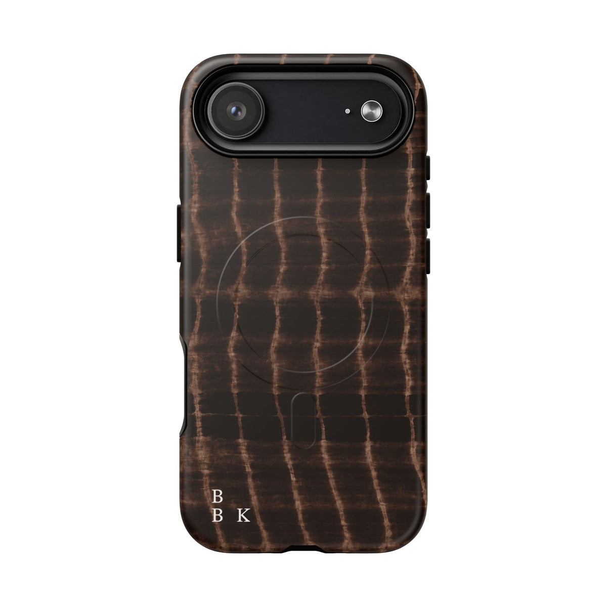 MagSafe Phone Case — Brown Croc Pattern Tough Magnetic Case