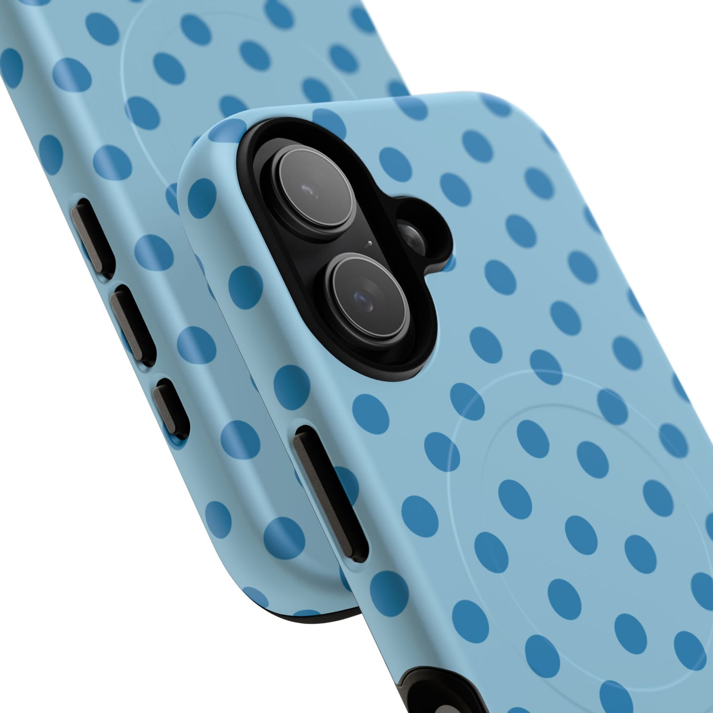 Blue Polka Dot Magnetic Phone Case — Tough Protective iPhone Cover