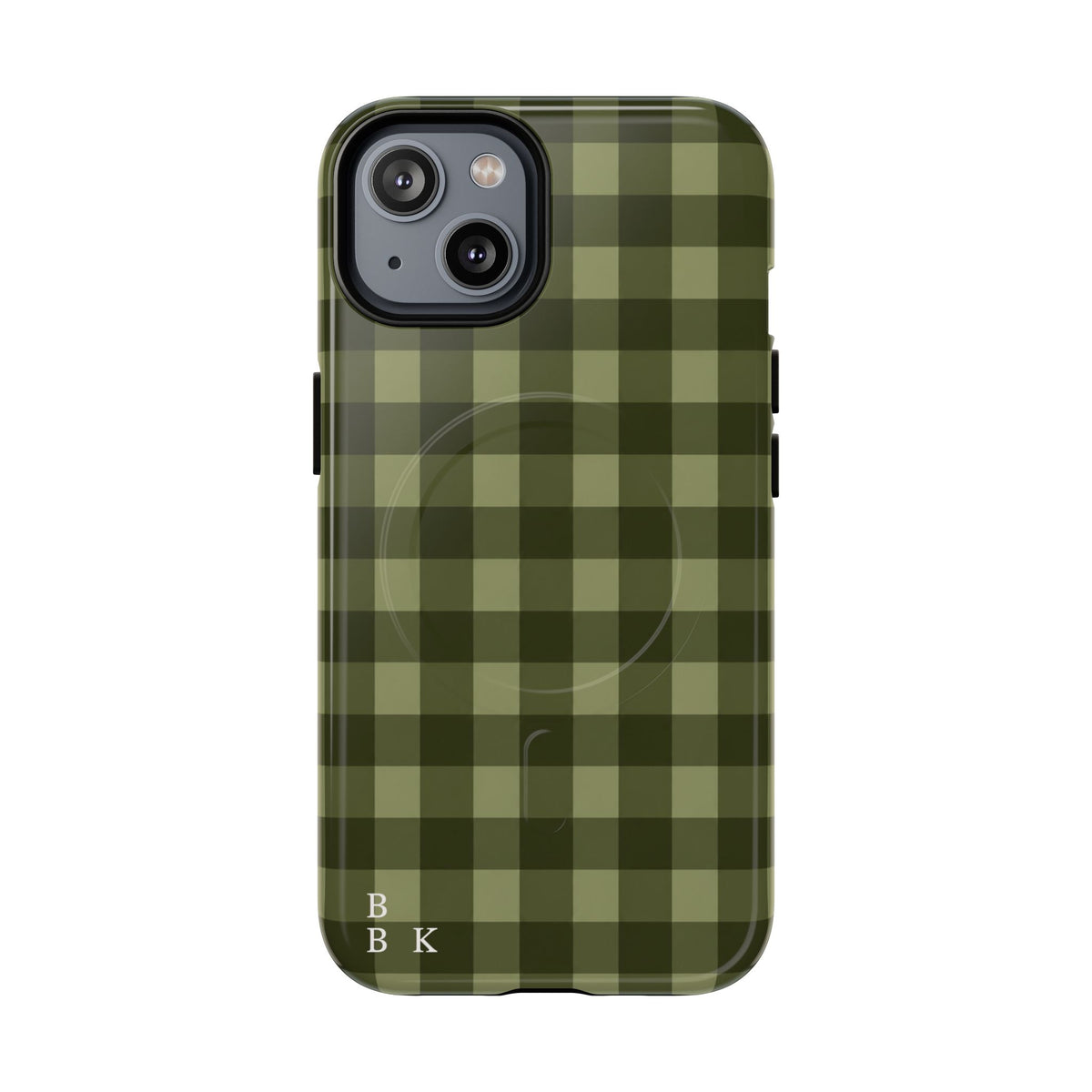 Green Buffalo Plaid Magnetic Phone Case — Tough Protective MagSafe-Compatible Case