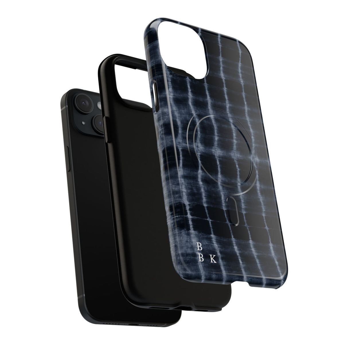 Magnetic Phone Case — Black Tie-Dye Tough Protective Cover with MagSafe