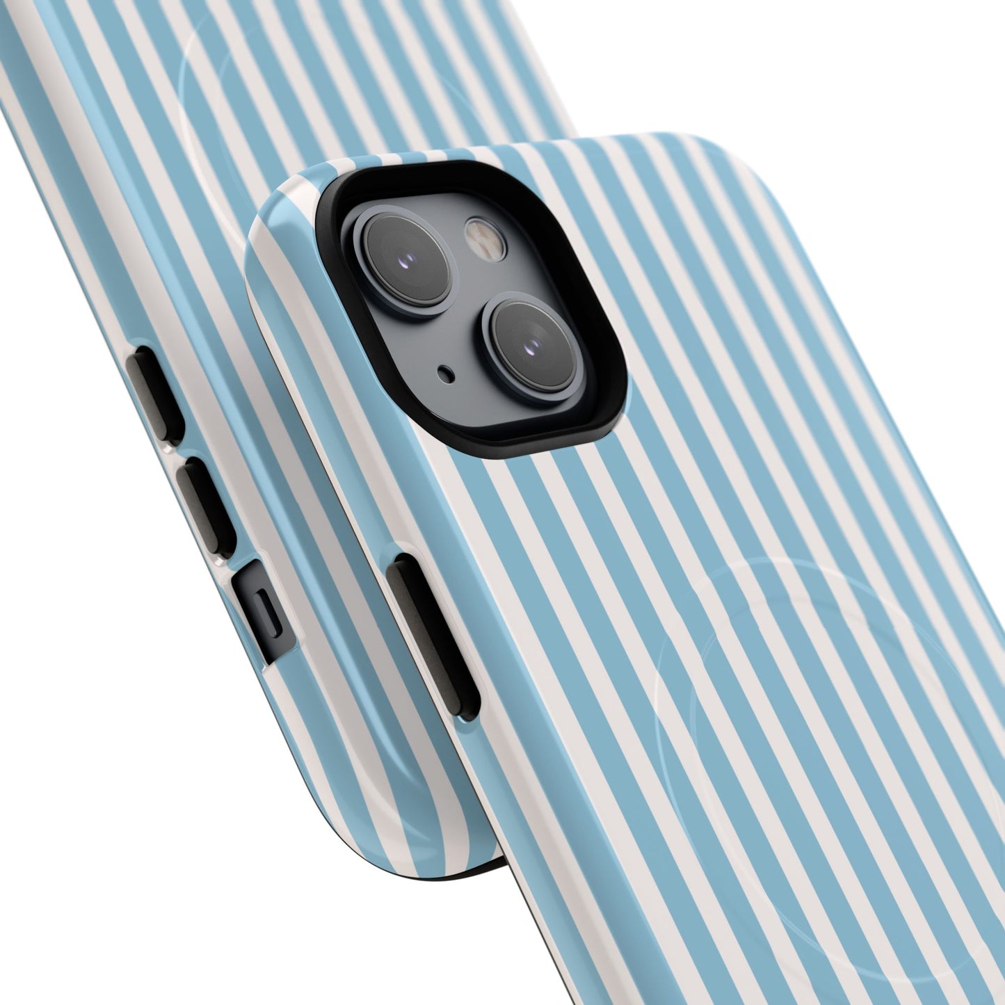 MagSafe Phone Case — Blue Vertical Stripe Tough Magnetic Protective Cover