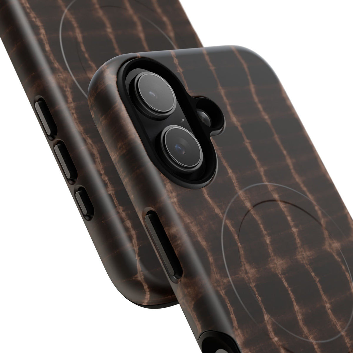 MagSafe Phone Case — Brown Croc Pattern Tough Magnetic Case