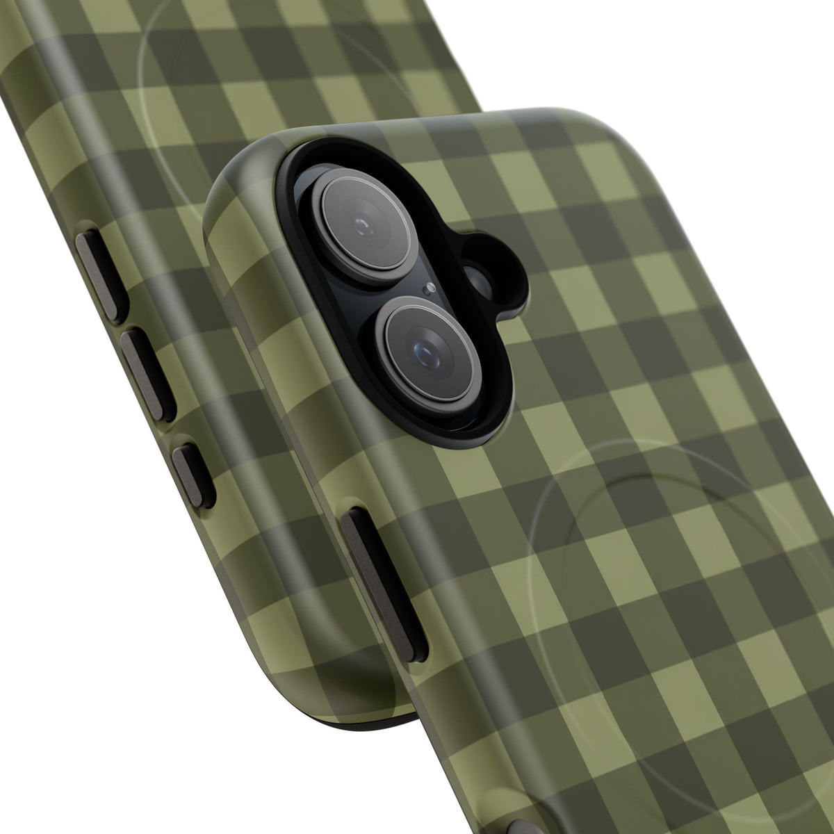 Green Buffalo Plaid Magnetic Phone Case — Tough Protective MagSafe-Compatible Case