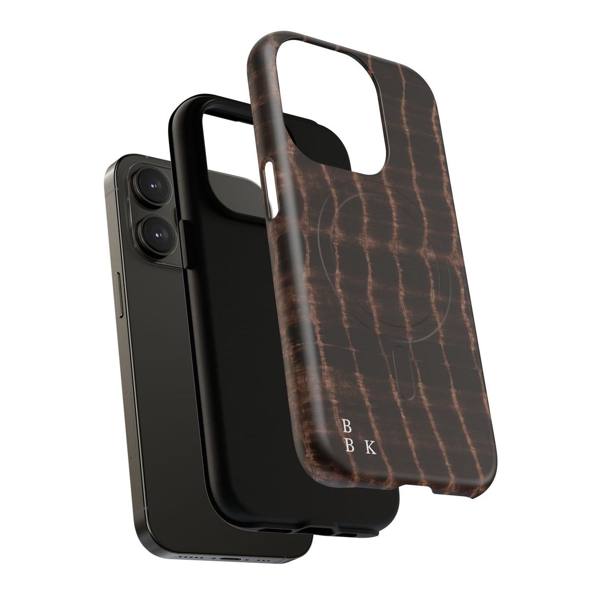 MagSafe Phone Case — Brown Croc Pattern Tough Magnetic Case