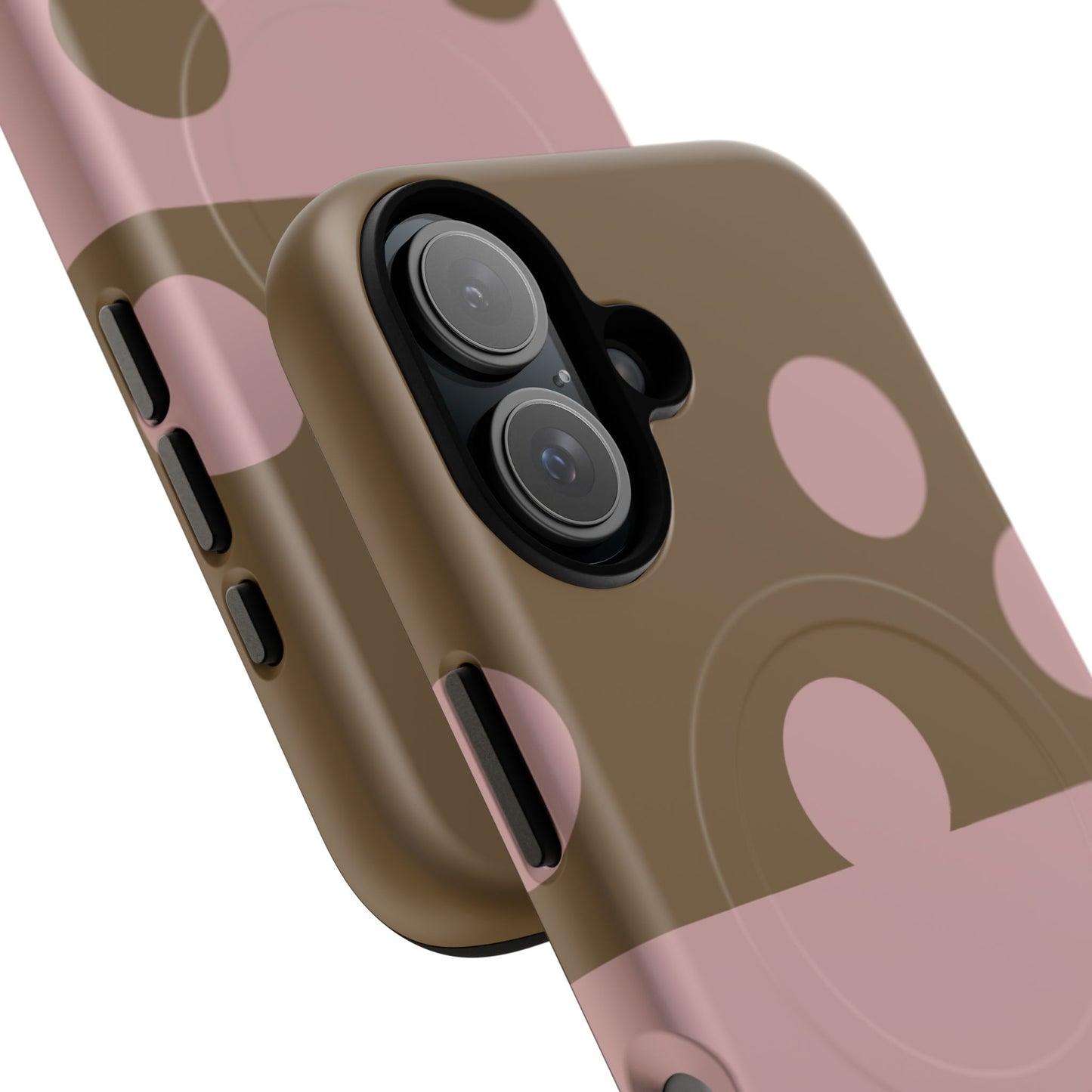 Pink + Yellow Polka Dot Magnetic Tough Case — Protective Magnetic Phone Case with 'BBK' Accent