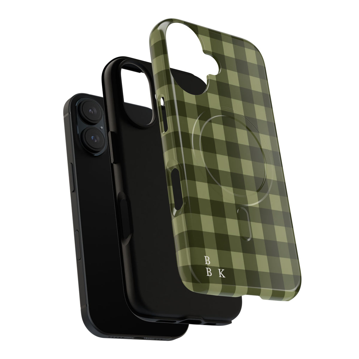 Green Buffalo Plaid Magnetic Phone Case — Tough Protective MagSafe-Compatible Case
