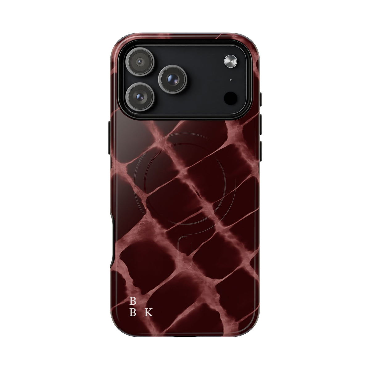 Magnetic Phone Case — Burgundy Marble Tough Protective Cover