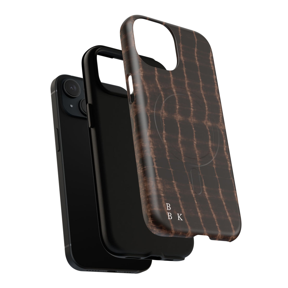 MagSafe Phone Case — Brown Croc Pattern Tough Magnetic Case