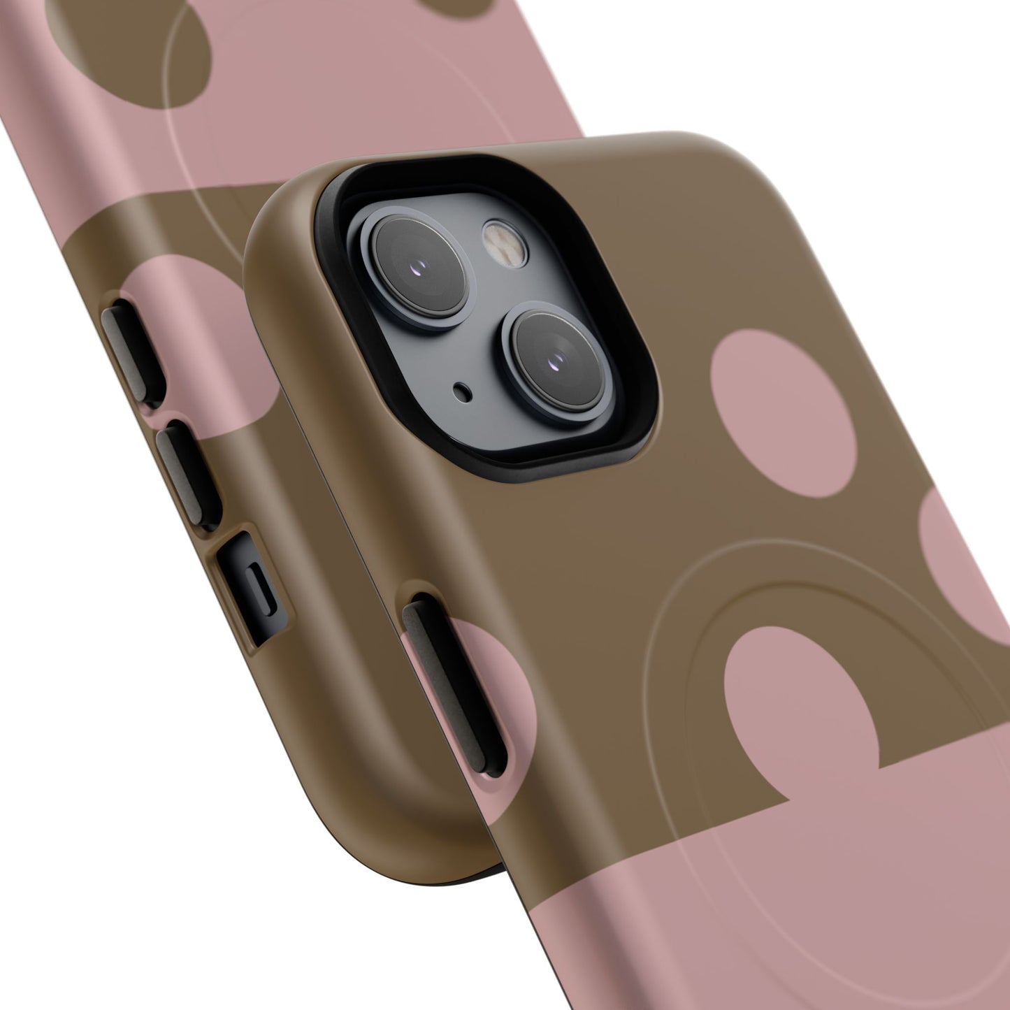 Pink + Yellow Polka Dot Magnetic Tough Case — Protective Magnetic Phone Case with 'BBK' Accent