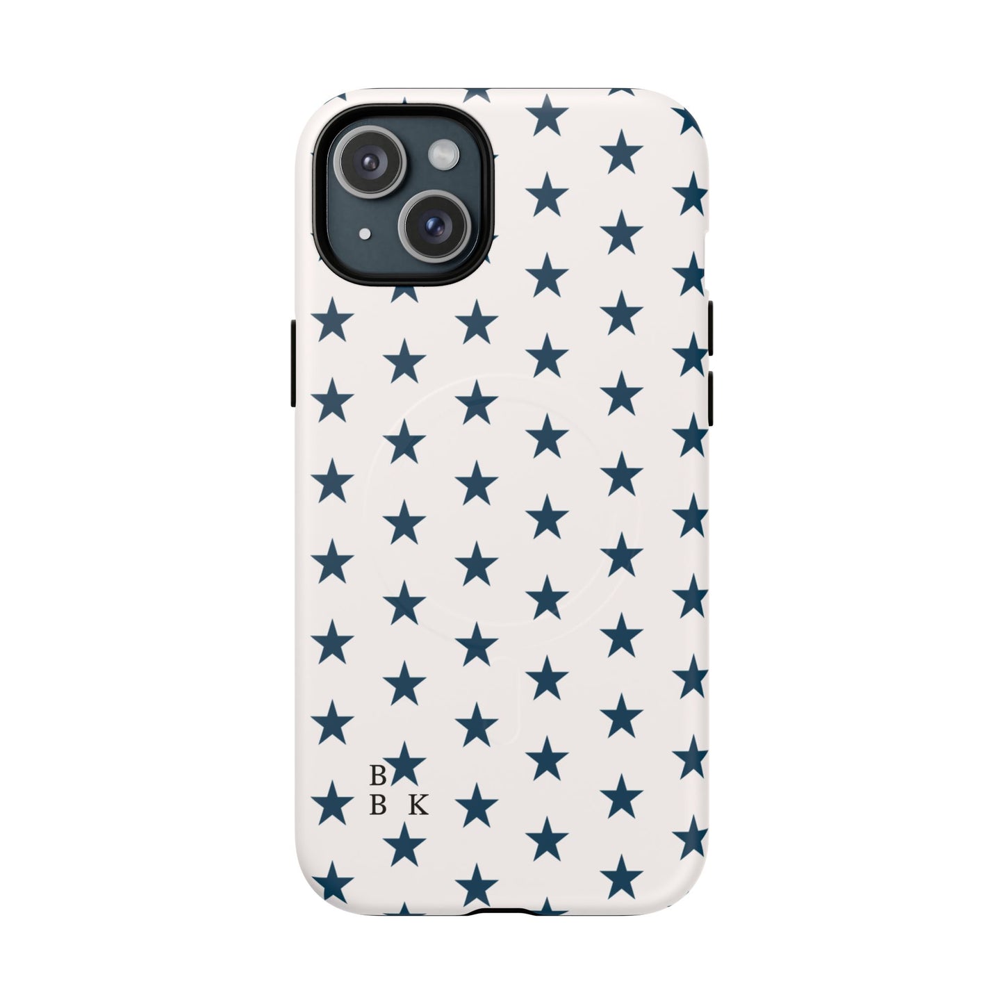 Star Pattern Tough Magnetic Phone Case — Navy Stars on White