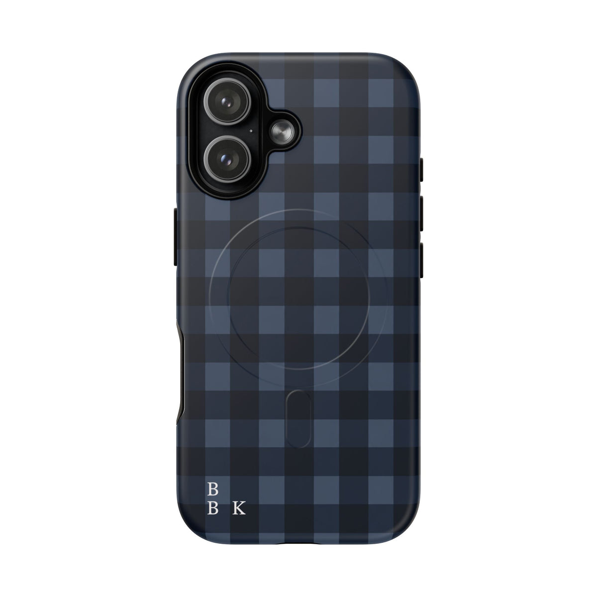 Plaid Magnetic Phone Case — Navy Buffalo Check Tough MagSafe-Compatible Case