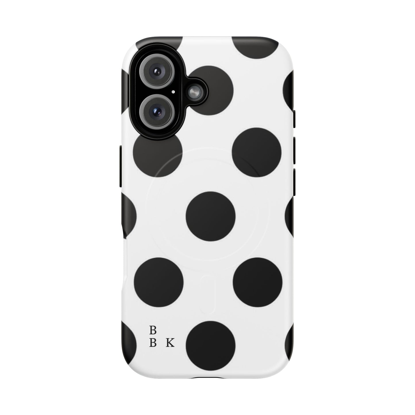 Polka Dot Magnetic Phone Case — Black & White Retro Dot Tough Case