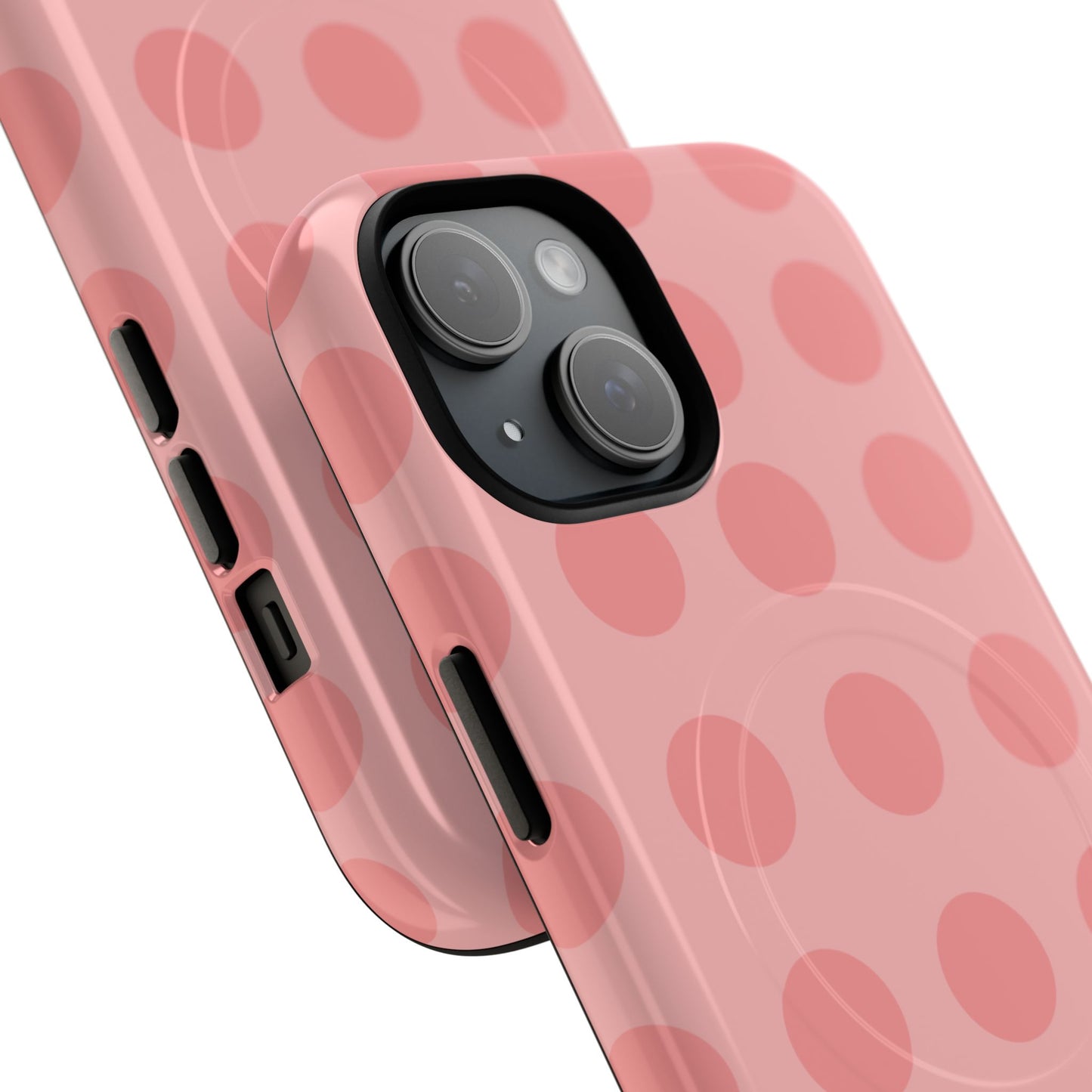 Magnetic Phone Case — Pink Polka Dot Tough Protective Cover