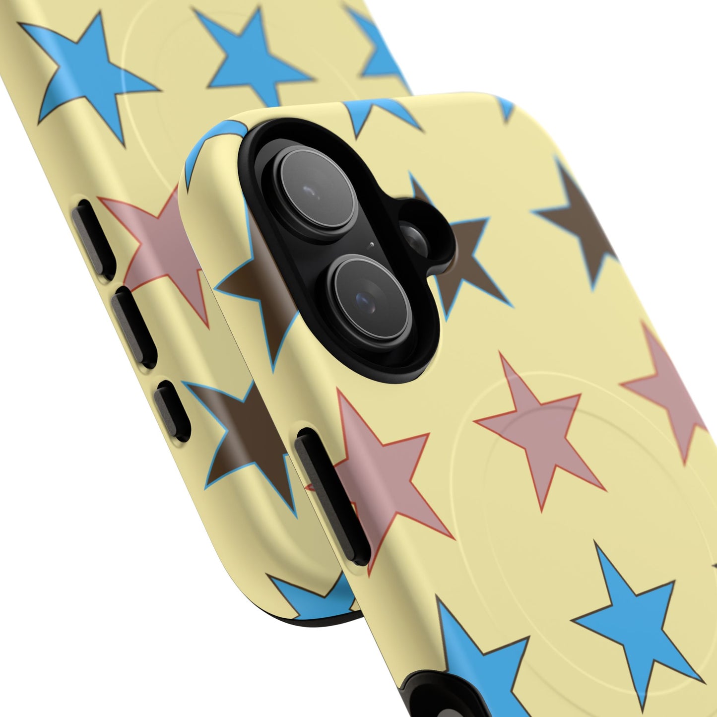 Star Pattern Tough Magnetic Phone Case — Colorful Retro Stars Protective Cover