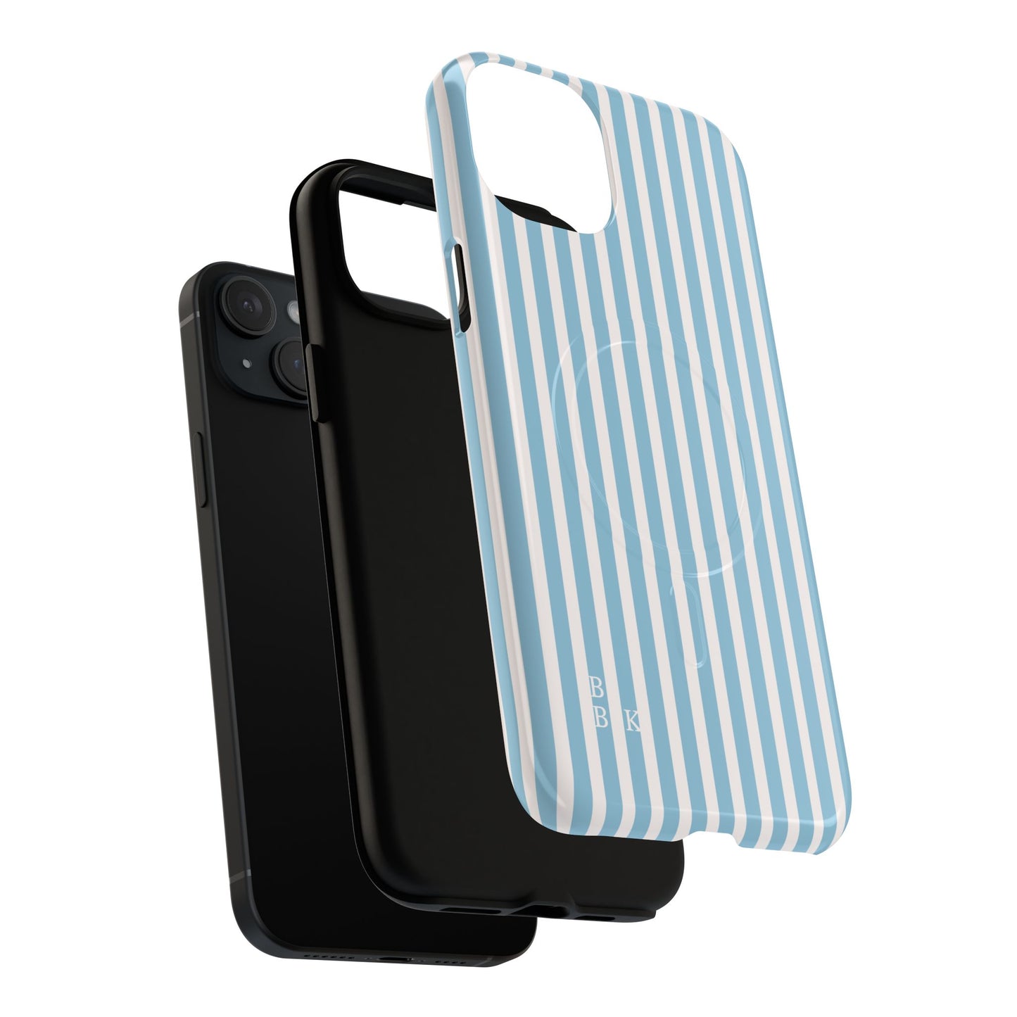 MagSafe Phone Case — Blue Vertical Stripe Tough Magnetic Protective Cover